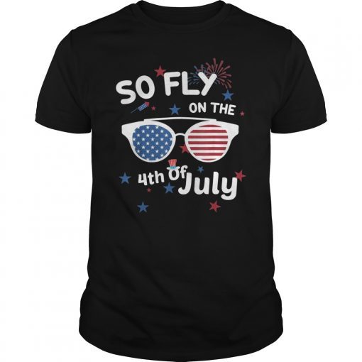 Sunglasses USA Flag Firework 4th Of July Tshirt
