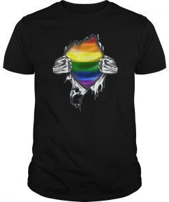 Superhero Ripping T Shirt LGBT Gay Pride Awareness Month