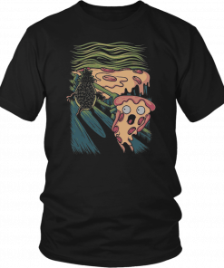 THE SCREAM PIZZA TEE SHIRT FUNNY PIZZA - PINEAPPLE