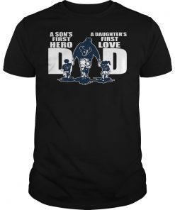 Texans Dad A sons first hero a daughters first love t-shirt design
