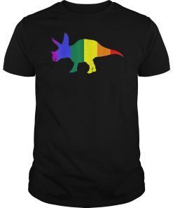 Triceratops Dino Pride Parade Gay Lesbian Rainbow Flag Shirts