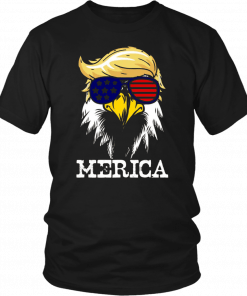 USA-4TH OF JULY EAGLE IN TRUMP HAIR SHIRT FOR INDEPENDENCE DAY