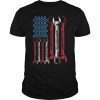 USA Red White Blue Mechanic American Flag Repairman Daddy T-Shirt