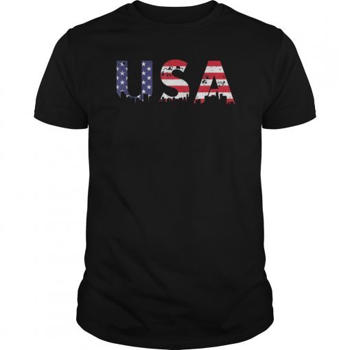USA T Shirt US Flag Tee Patriodic 4th Of July America Gift T-Shirt