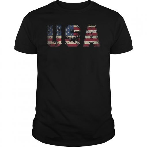 USA T-shirt US Flag Tee Patriodic 4th Of July America Tshirt T-Shirt