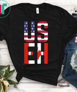 USEH America Canada Flag Funny American Canadian T-Shirt