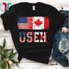 USEH Leaf Canadian American Flag Shirt Canada USA Flag