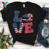 Love camping USA flag 4th of July flip flop camper USA flag T-Shirt