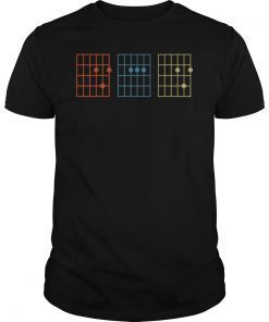 Vintage Guitar Chord Mean Dad Funny Music Father Day Gift T-shirt