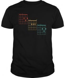 Vintage Guitar Chord Mean Dad Funny Music Father Day Gift Tshirts