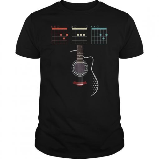 Vintage Guitar Dad Shirt Chord Music Fathers Day Gift T-Shirt