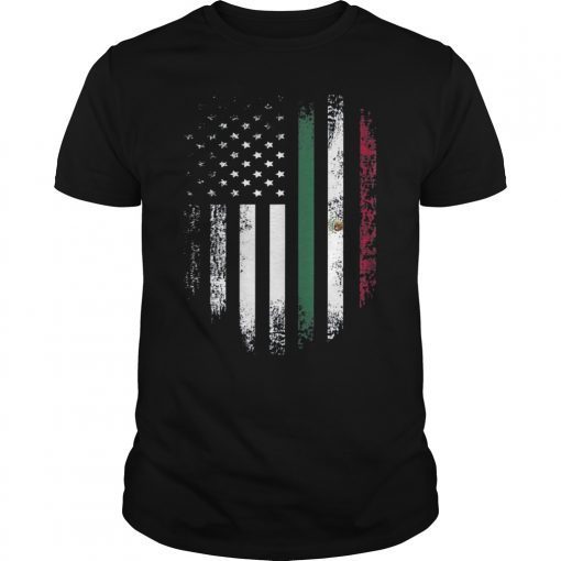 Vintage Mexican Roots American Grown Mexico USA Flag America T-Shirt