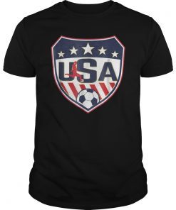 Vintage Soccer Shirt USA Shield Soccer player silhouette