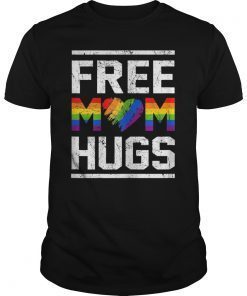 Vintage free mom hugs tshirt rainbow heart LGBT pride month Shirt