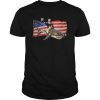 Washington Riding Shark T Shirt Funny July 4th American Flag T-Shirt