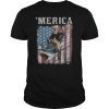 Washington Riding Shark T-shirt Funny July 4th American Flag T-Shirt