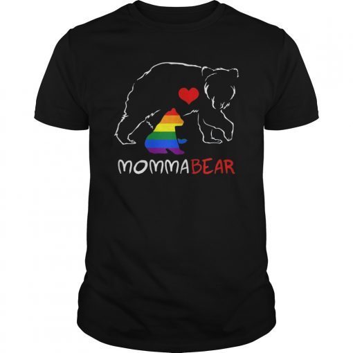 Womens LGBT Momma Bear Shirts LGBT MommaBear Gift Rainbow Shirt