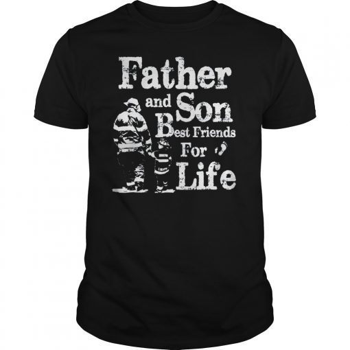 firefighter father and son fireman tshirt fathers day gift
