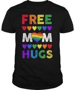 free mom hugs tshirt rainbow heart LGBT pride month Gift TShirt
