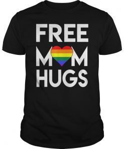 free mom hugs tshirt rainbow heart LGBT pride month T-Shirt