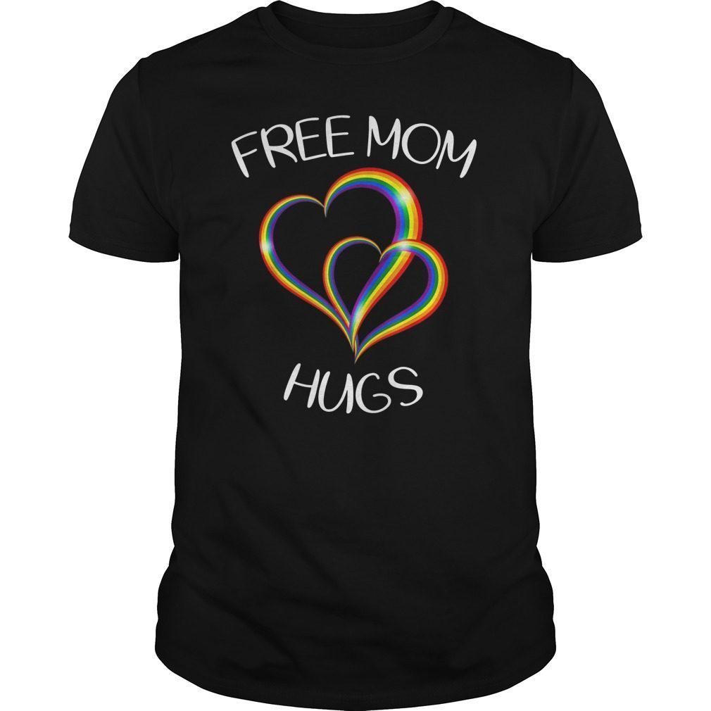 free mom hugs tshirt rainbow heart LGBT pride month T-Shirts ...