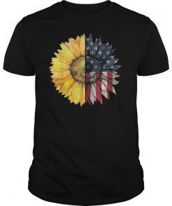 sunflower American USA flag shirt 4th of July T-shirt