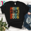 13 Years Old Shirt Vintage Awesome Since August 2006 Shirt
