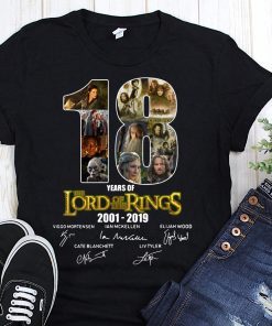 18 years of the lord of the rings 2001 2019 signatures shirt