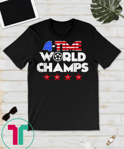 2019 USWNT 4 Time World Champs T-Shirt