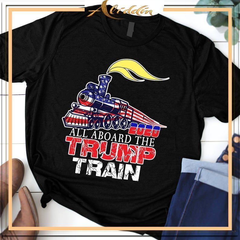 2020 All aboard the trump train Unisex T-Shirt - Reviewshirts Office