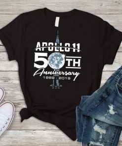 50th Anniversary Apollo 11 Moon Landing 1969 Shirt for NASA fans, Featuring Saturn V Rocket, Gift for Space Explorer