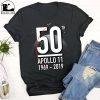 50th Anniversary Moon Landing Fathers Day T Shirt 1969 2019 Apollo 11 Historical Lunar Mission Astronomy Science Gift First Man on The Moon