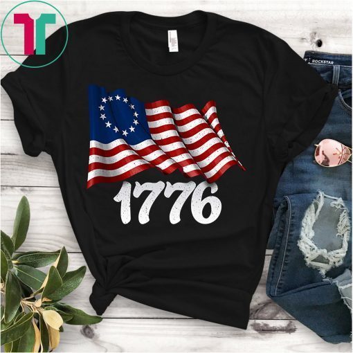 America Betsy Ross Flag 1776 Vintage Distressed T-Shirt