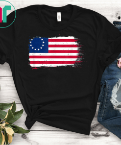 America Betsy Ross Flag 1776 Vintage Distressed T-Shirt Betsy Ross Tee Shirt