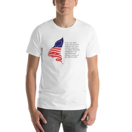 American Patriot Skull Betsy Ross Flag Revolutionary War 13 Colonies Tee Shirts