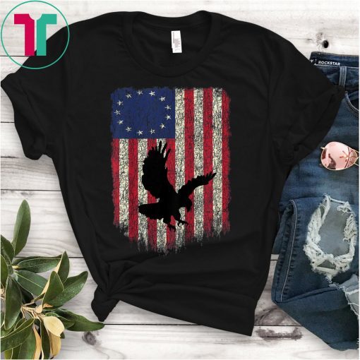 Betsy Ross 1776 Patriotic American Flag Eagle T-Shirt