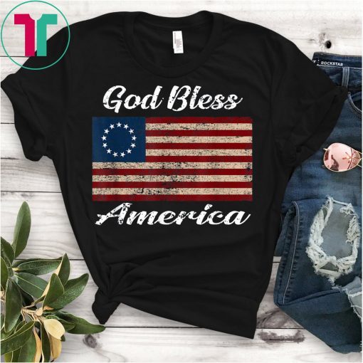 Betsy Ross God Bless Ameria Shirt Rush Limbaugh Tee Shirt