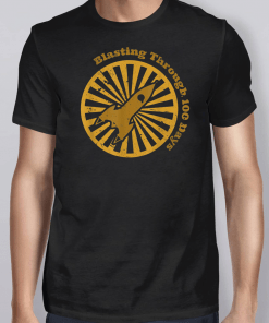 Blasting Through 100 Days Rocket Ship Art School T Shirt