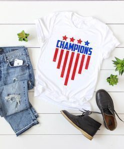 Champions USA Women's World Cup France 2019 Winners Tee Shirt, USWNT United States Women's National Team Celebration, 4th Time World Cup Shirt