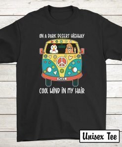Chicken And Girl Funny T-shirts Birthday Tee Hippie Style On A Dark Desert Highway Cool Wind In My Hair Women Shirt