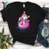Christmas in July Santa Hawaiian flamingo Summer Surf Gift T-Shirt