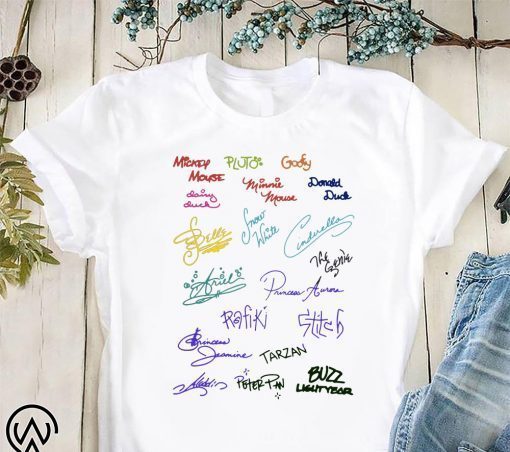 Disney signatures shirt