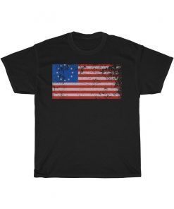 Distressed 13 Star Betsy Ross American Flag Unisex T Shirt