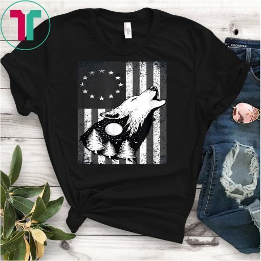 Distressed Betsy Ross Flag t-shirt Wolves Lovers Outdoor T-Shirt