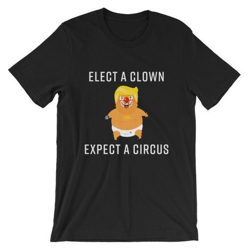 Elect a Clown Expect A Circus T-Shirt for Men and Women, Baby Trump Blimp Shirt, Anti Trump Shirt, Political T-Shirt, Anti Trump Tee Shirts
