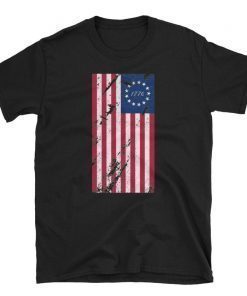 God Bless America Betsy Ross Flag 1776 Vintage T-shirt