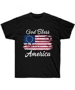 God Bless American T-Shirt ,Patriotic Betsy Ross American Flag Shirt