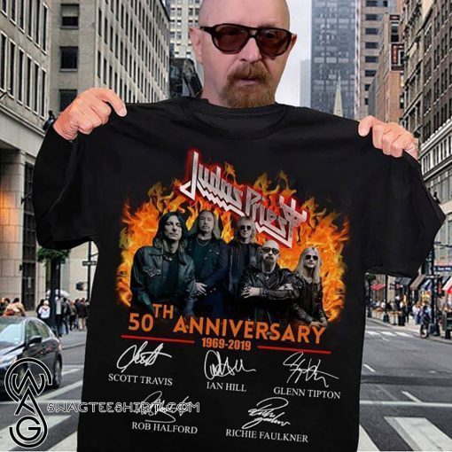 Judas priest 50th anniversary 1969-2019 signatures shirt