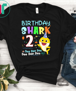 Kids Kids Baby Shark 2 Years Old 2nd Birthday Doo Doo Shirt