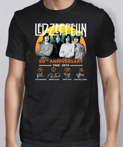 Led Zeppelin 50th Anniversary 1968 2018 Signatures T-Shirt